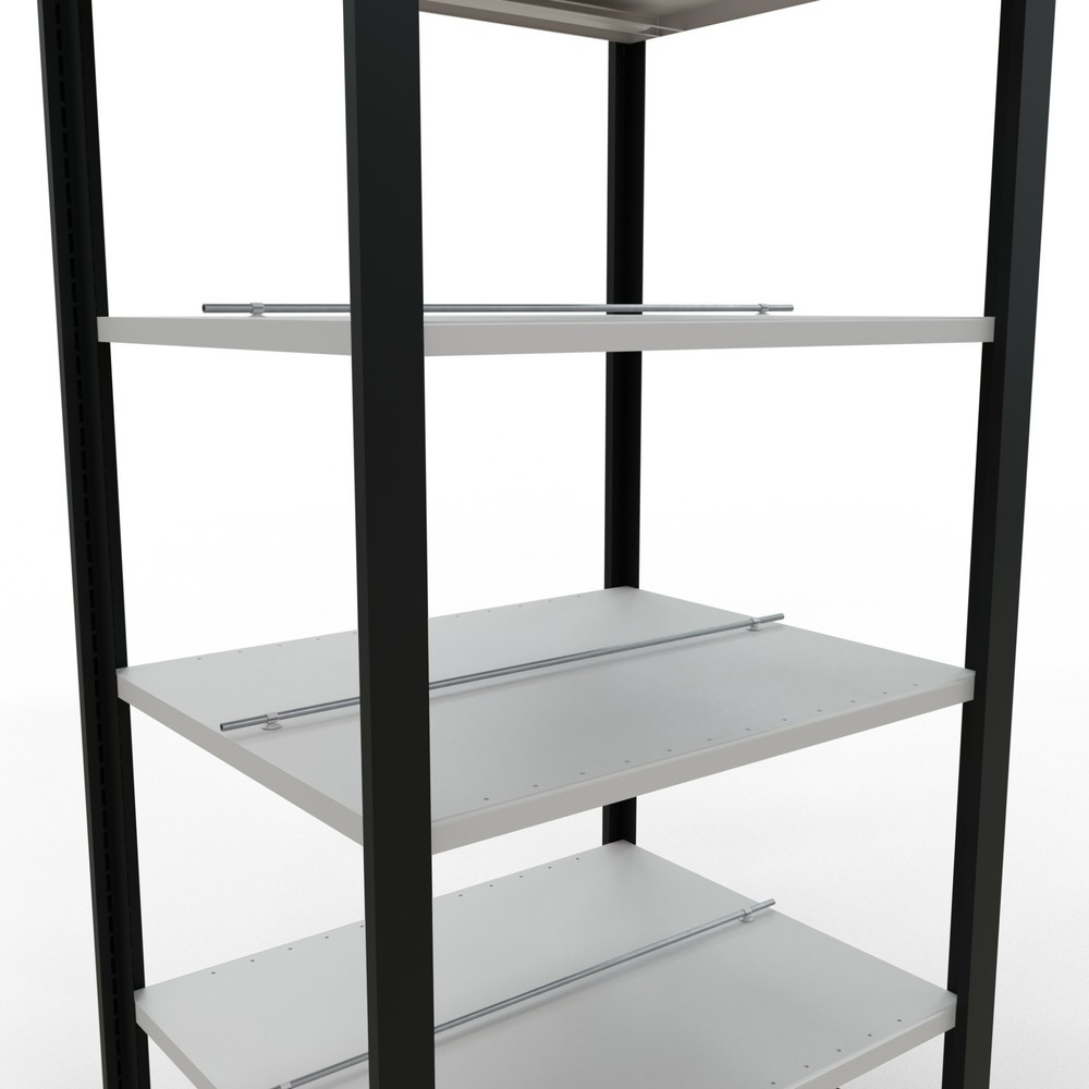 Immagine del prodotto n. 4: Scaffalatura per documenti SCHULTE campata base, a doppio fronte, con spondine centrali, portata per piano 150 kg, nero, HxLxP 2.000 x 750 x 600 mm