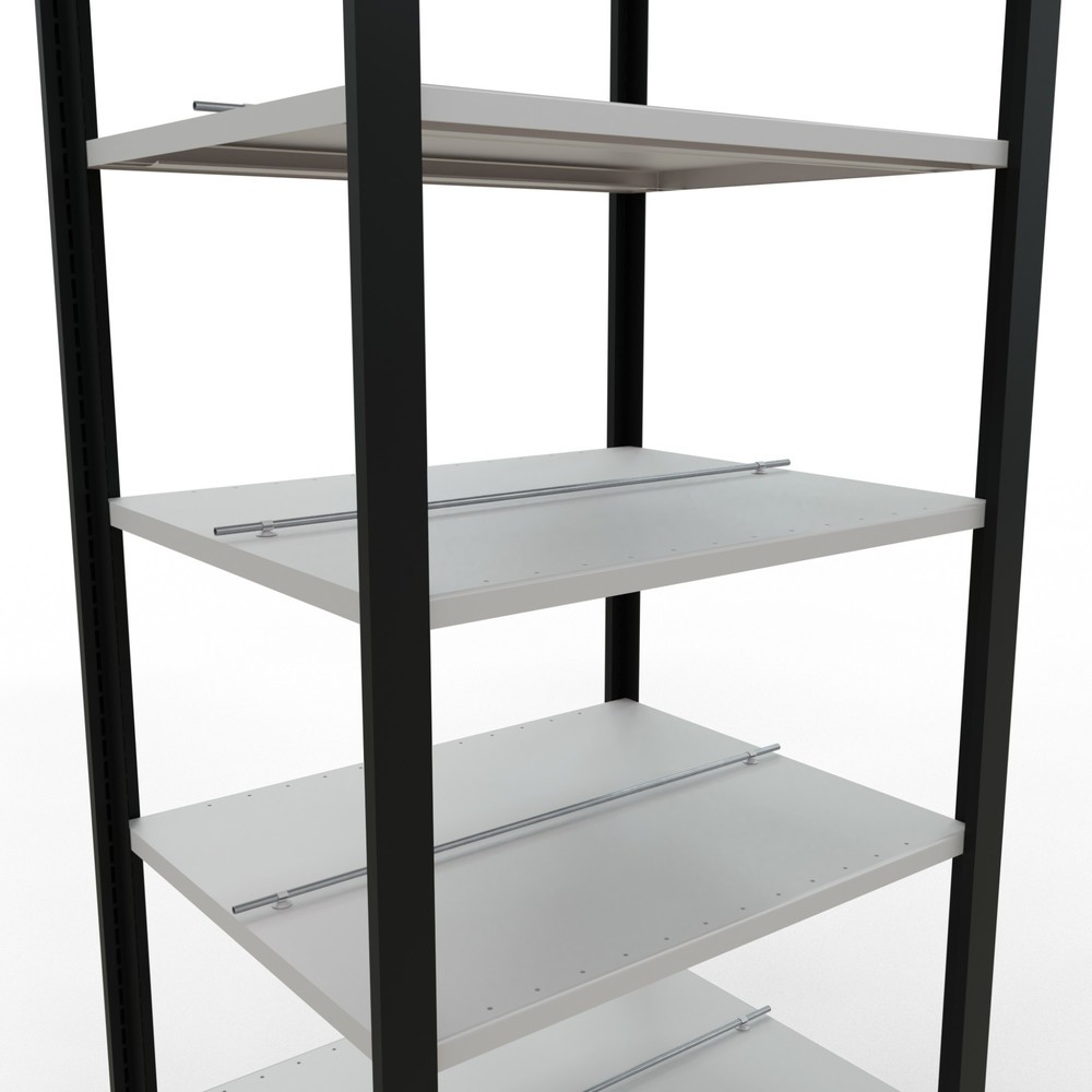 Immagine del prodotto n. 4: Scaffalatura per documenti SCHULTE campata base, a doppio fronte, con spondine centrali, portata per piano 150 kg, nero, AxLxP 2.300 x 750 x 600 mm