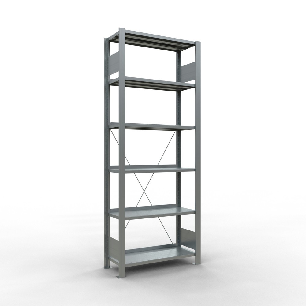 Immagine del prodotto: Scaffalatura per documenti SCHULTE campata base, monofronte, con spondine posteriori, portata per piano 85 kg, AxLxP 2.000 x 750 x 300 mm