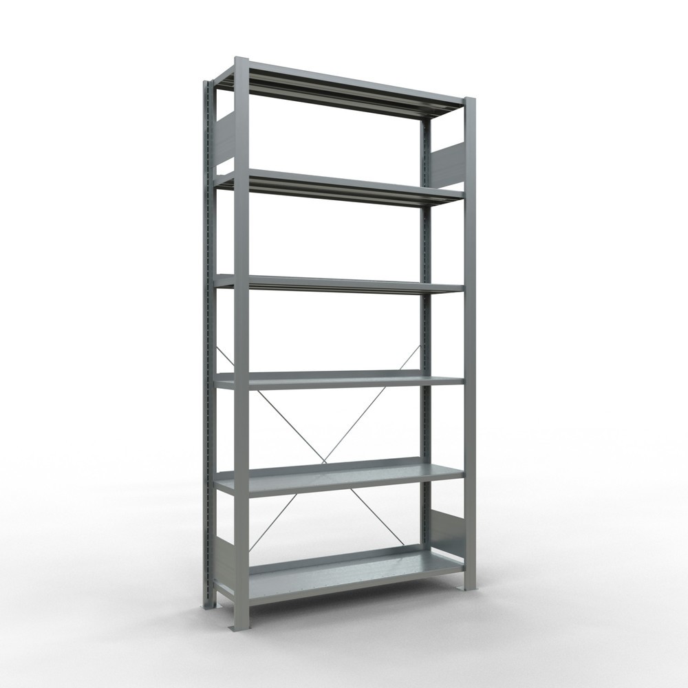 Immagine del prodotto: Scaffalatura per documenti SCHULTE campata base, monofronte, con spondine posteriori, portata per piano 85 kg, AxLxP 2.000 x 1.000 x 300 mm