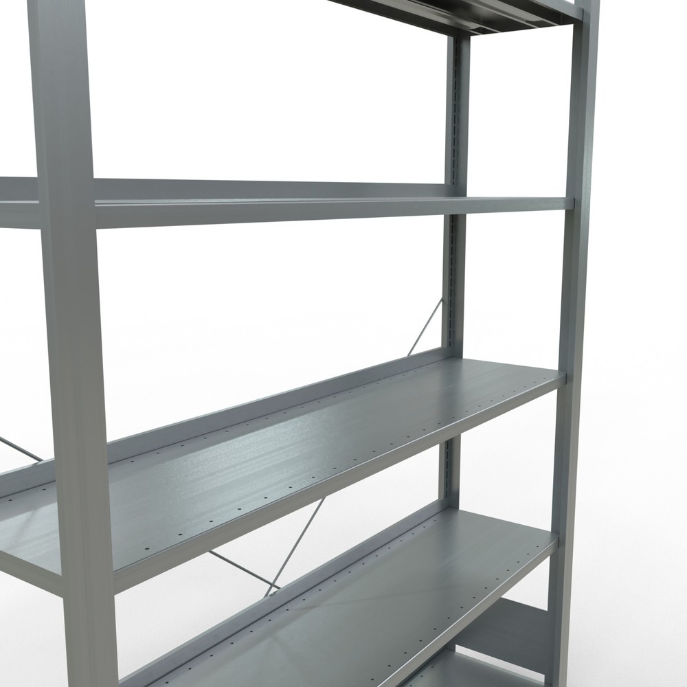 Immagine del prodotto n. 4: Scaffalatura per documenti SCHULTE campata base, monofronte, con spondine posteriori, portata per piano 85 kg, AxLxP 2.000 x 1.300 x 300 mm