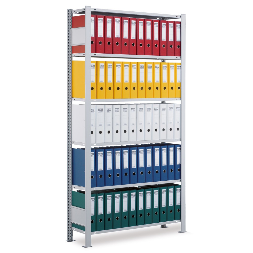 Immagine del prodotto n. 1: Scaffalatura per documenti SCHULTE campata base, monofronte, senza spondine posteriori, portata per piano 85 kg, AxLxP 2.500 x 1.000 x 300 mm