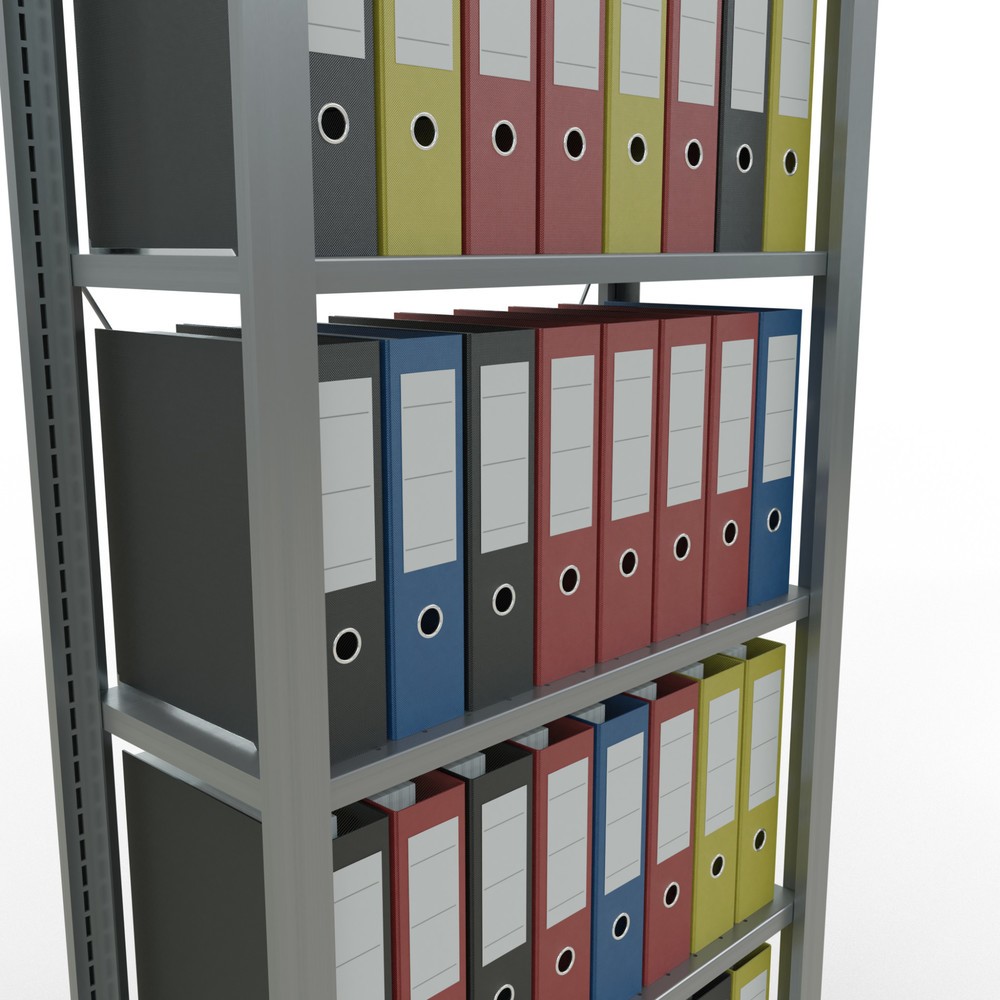 Immagine del prodotto n. 3: Scaffalatura per documenti SCHULTE campata base, monofronte, senza spondine posteriori, portata per piano 85 kg, AxLxP 2.000 x 750 x 300 mm