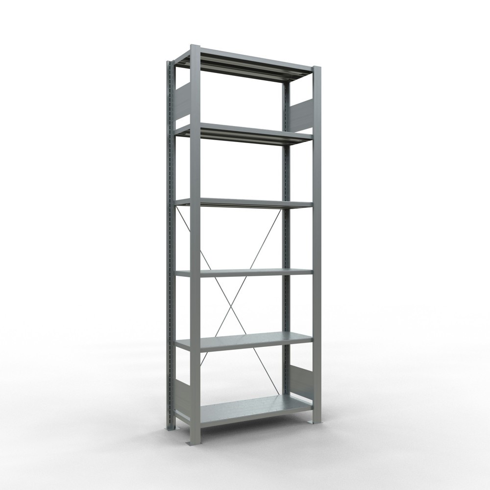 Immagine del prodotto: Scaffalatura per documenti SCHULTE campata base, monofronte, senza spondine posteriori, portata per piano 85 kg, AxLxP 2.000 x 750 x 300 mm