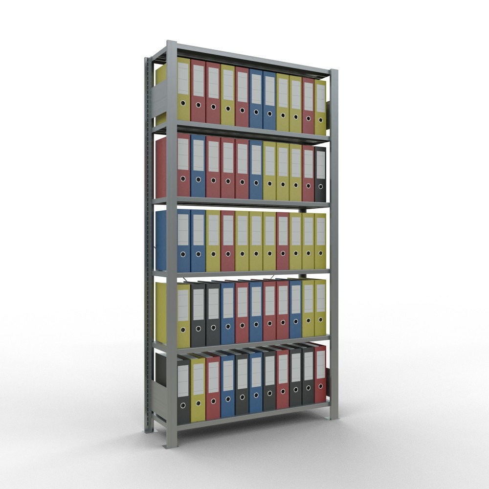 Immagine del prodotto n. 2: Scaffalatura per documenti SCHULTE campata base, monofronte, senza spondine posteriori, portata per piano 85 kg, AxLxP 2.000 x 1.000 x 300 mm