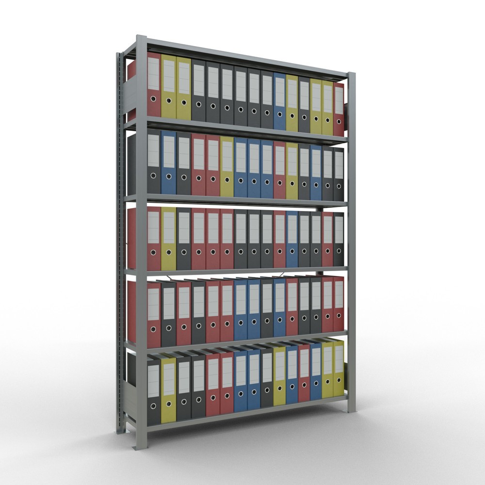 Immagine del prodotto n. 2: Scaffalatura per documenti SCHULTE campata base, monofronte, senza spondine posteriori, portata per piano 85 kg, AxLxP 2.000 x 1.300 x 300 mm