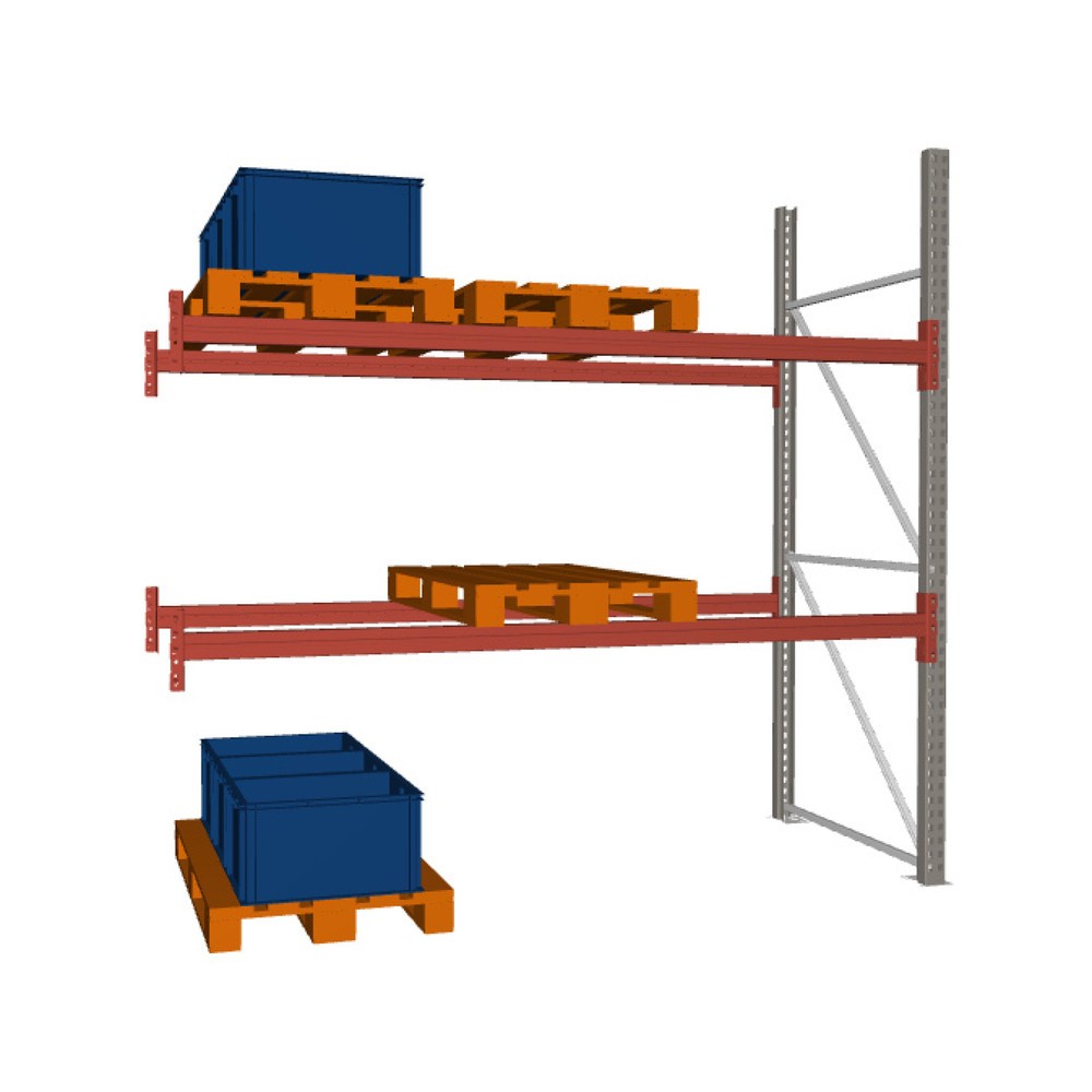 Immagine del prodotto n. 1: Scaffalatura porta-pallet META MULTIPAL, campata aggiuntiva, carico scaffale 1.470 kg, 9 posti pallet, altezza 2,7 m