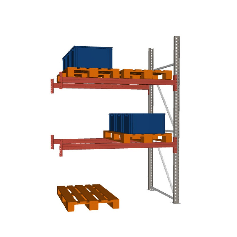 Immagine del prodotto: Scaffalatura porta-pallet META MULTIPAL, campata aggiuntiva, carico scaffale 2.210 kg, 6 posti pallet, altezza 2,7 m
