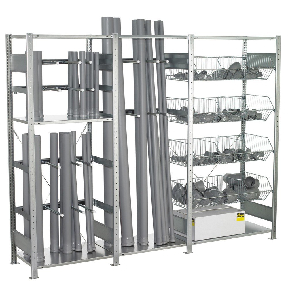 Immagine del prodotto: Scaffalatura verticale e con cestelli a rete metallica SCHULTE, HxLxP 2.000 x 2.500 x 500 mm
