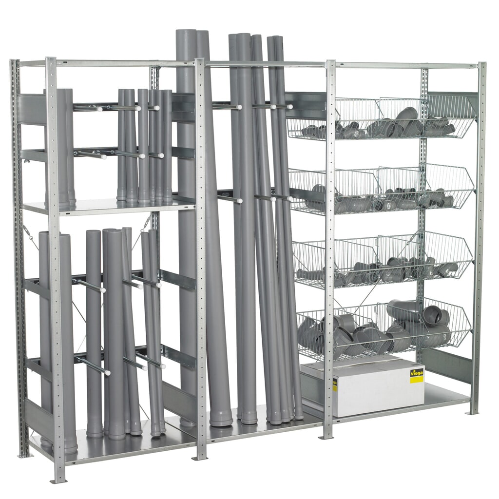 Scaffalatura verticale e con cestelli a rete metallica SCHULTE, HxLxP 2.000 x 2.500 x 500 mm Immagine del prodotto: Scaffalatura verticale e con cestelli a rete metallica SCHULTE, HxLxP 2.000 x 2.500 x 500 mm