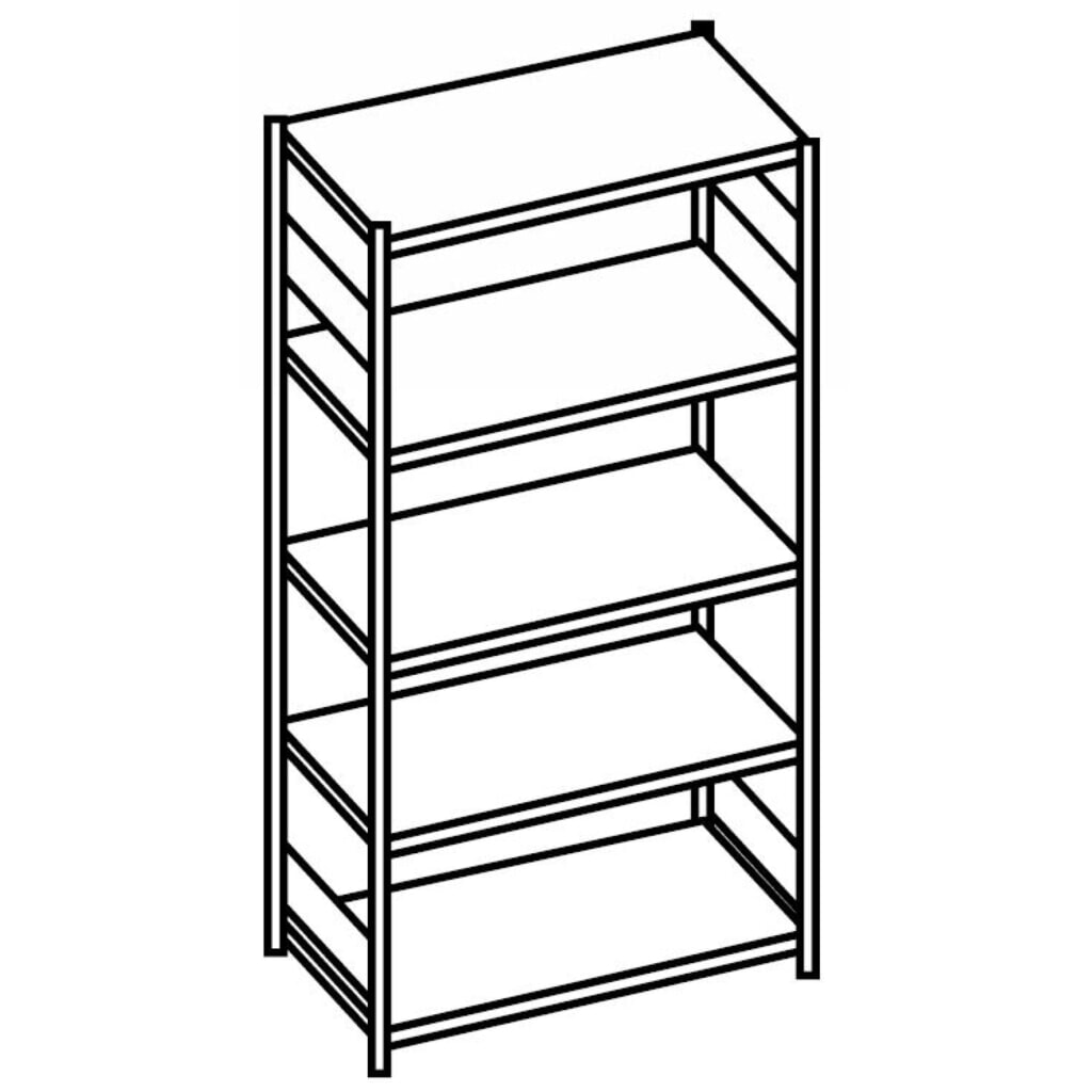 Immagine del prodotto n. 2: Scaffalatura a ripiani SCHULTE, campata base, portata per piano 150 kg, blu genziana/grigio chiaro, AxLxP 2.000 x 750 x 500 mm