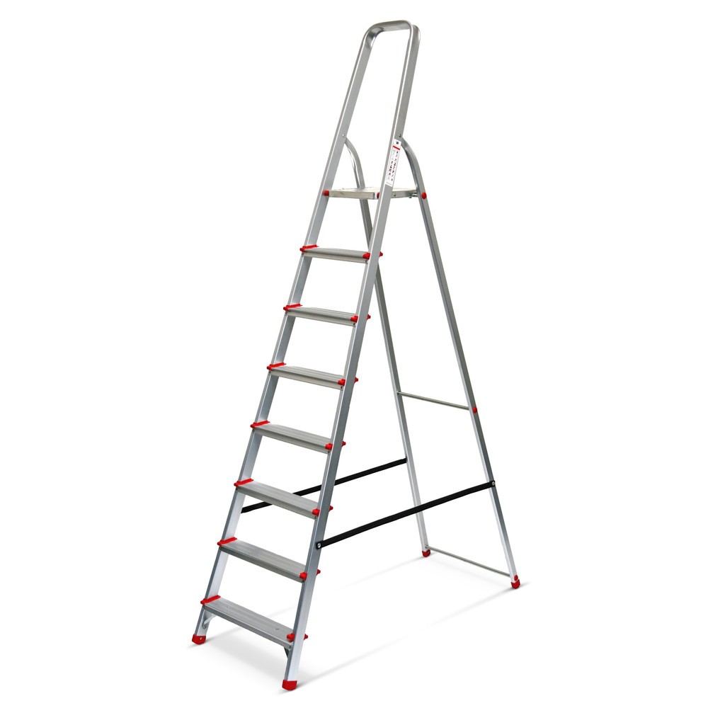 Immagine del prodotto: Scala a libro con piattaforma e staffa, utilizzo da un lato, altezza 1,76 m