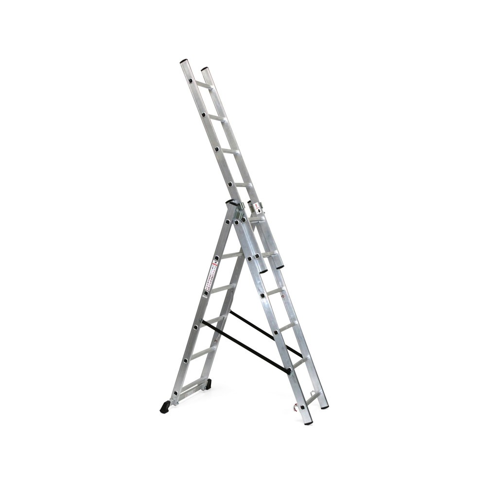 Immagine del prodotto: Scala a sfilo in alluminio BASIC 3 in 1, altezza di lavoro scala da appoggio 4,86 m