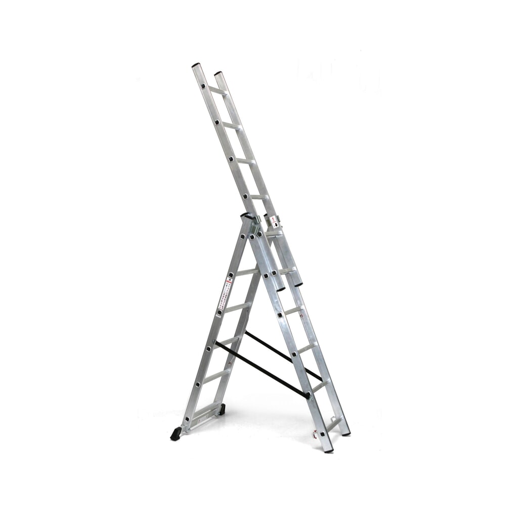 Scala a sfilo in alluminio BASIC 3 in 1, altezza di lavoro scala da appoggio 4,86 m Immagine del prodotto n. 1: Scala a sfilo in alluminio BASIC 3 in 1, altezza di lavoro scala da appoggio 4,86 m