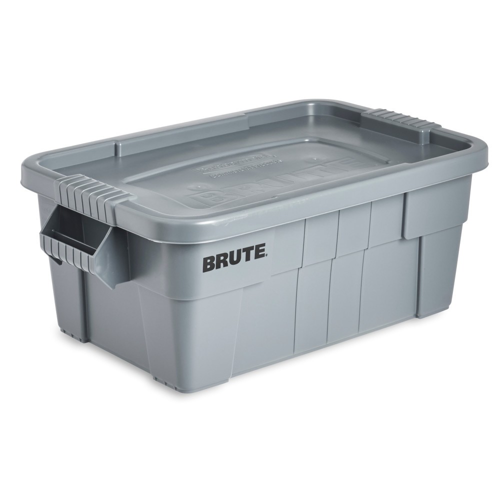 Immagine del prodotto: Scatola portaoggetti Rubbermaid® Brute, in polietilene, con coperchio a scatto, 53 litri, grigio