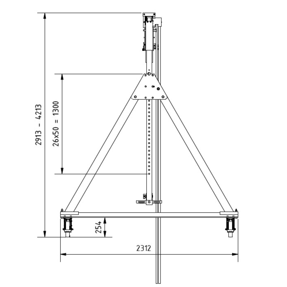 Immagine del prodotto n. 2: SCHILLING Gru a portale in alluminio con traversa divisibile, mobile, altezza totale max. 4.270 mm, portata 500 kg