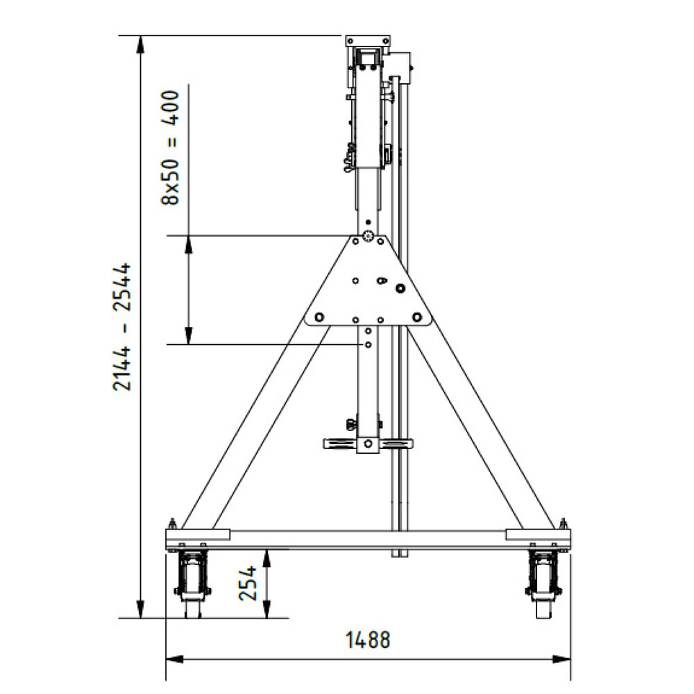 Immagine del prodotto n. 2: SCHILLING Gru a portale in alluminio con traversa divisibile, mobile, altezza totale max. 2.560 mm, portata 500 kg