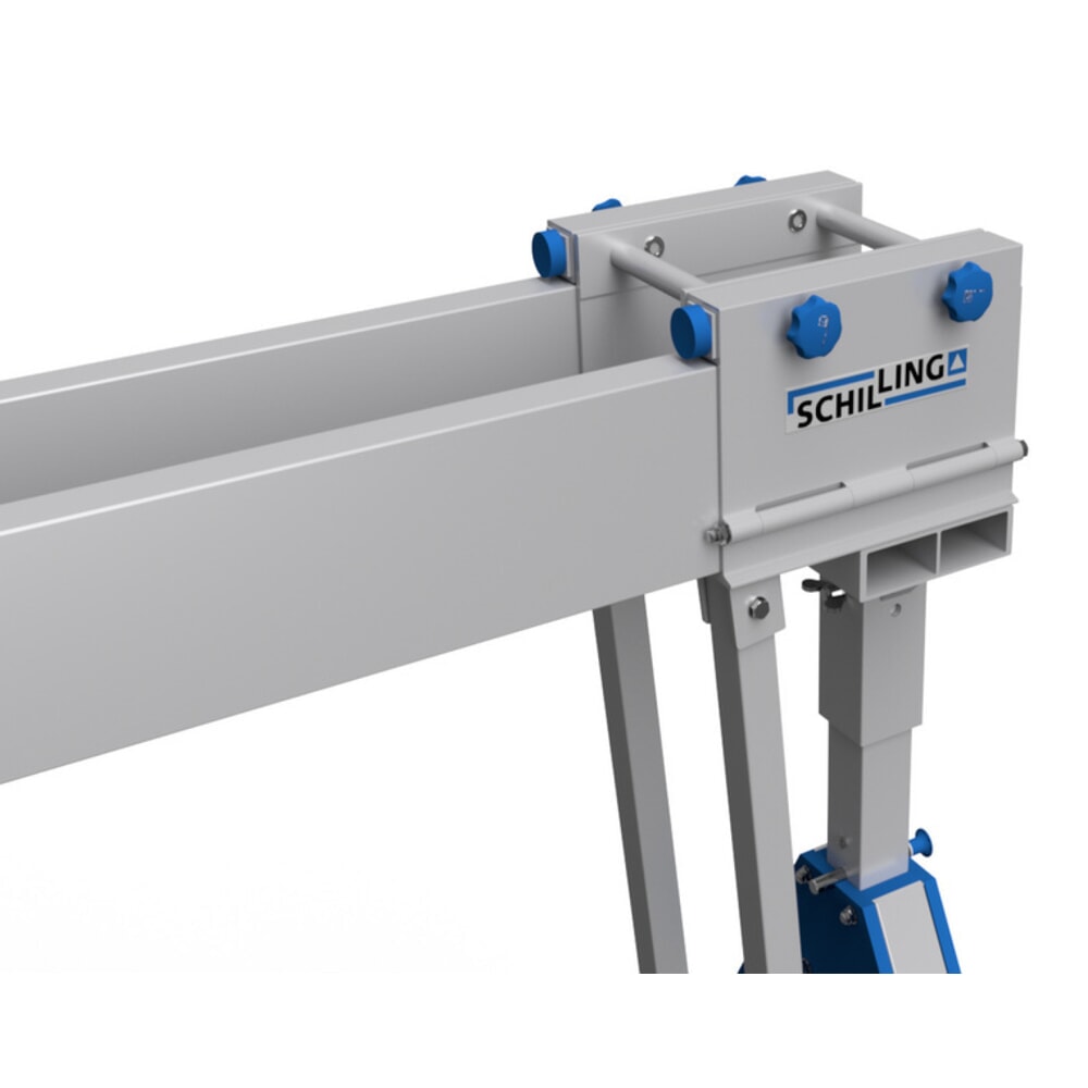 Immagine del prodotto n. 6: Gru a portale in alluminio con doppia traversa divisibile, mobile, punto di aggancio 2.562-3.412 mm, portata 1.000 kg
