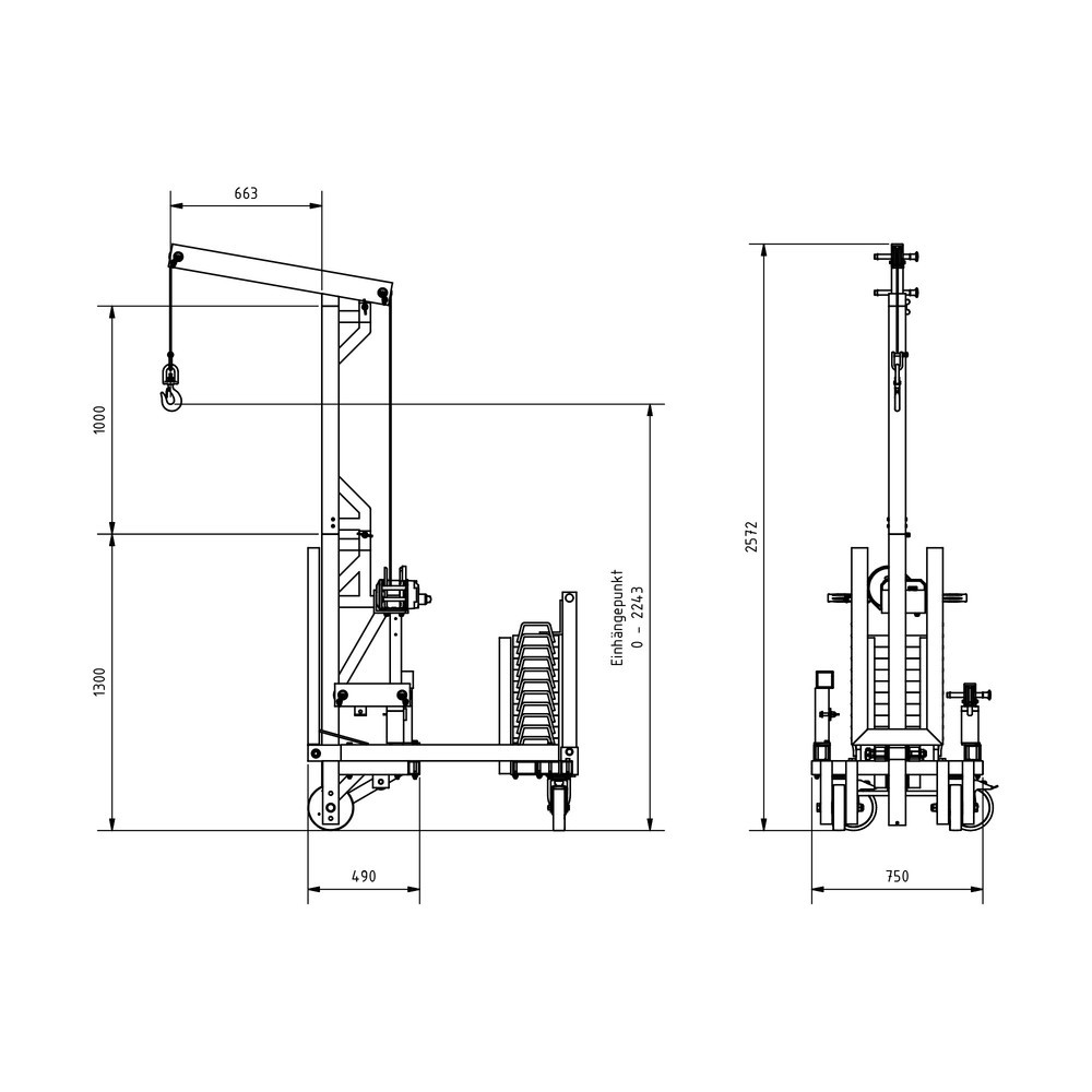 Immagine del prodotto n. 7: SCHILLING Sollevatore multiplo in alluminio, portata 250 kg, con contrappeso