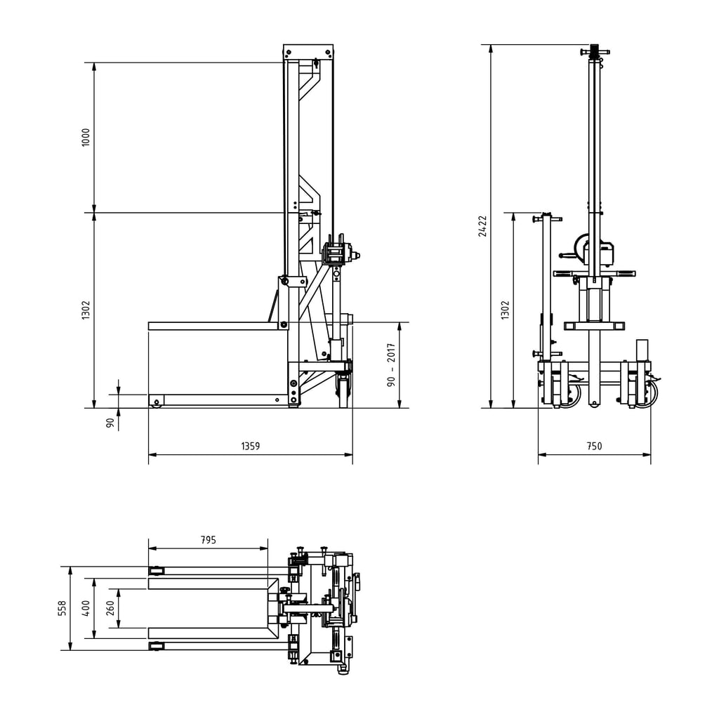 SCHILLING Sollevatore multiplo in alluminio, portata 250 kg Immagine del prodotto n. 7: SCHILLING Sollevatore multiplo in alluminio, portata 250 kg