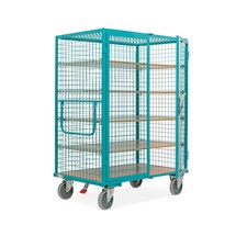 Produktabbildung Nr. 1: Schrankwagen Ameise®, Gitterwände, türkisblau, HxBxT 1.800 x 1.115 x 810 mm