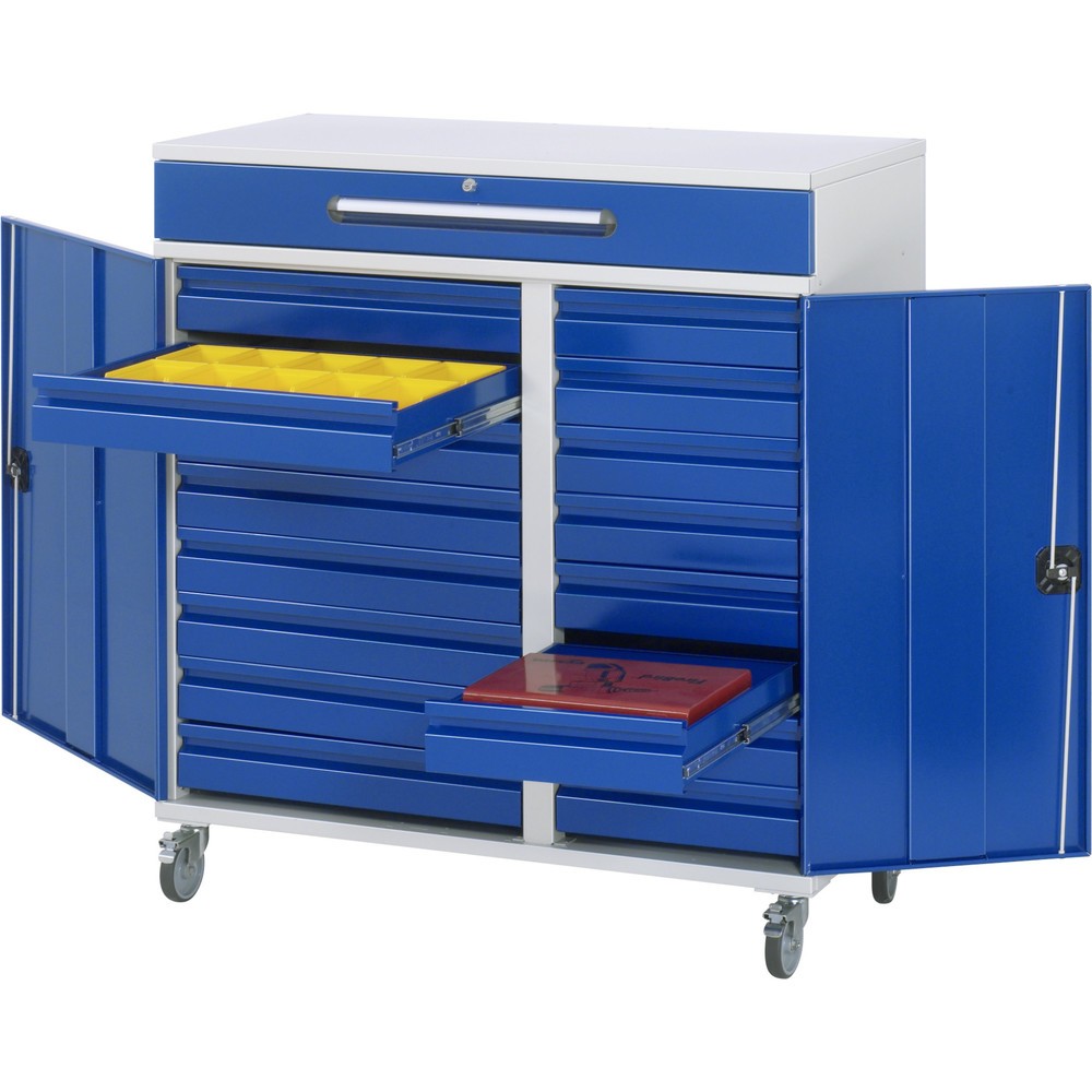 Immagine del prodotto n. 1: Scrittoio mobile RAU, AxLxP 1.185 x 1.100 x 520 mm, cassetti 16 x 80, 1 x 120 mm