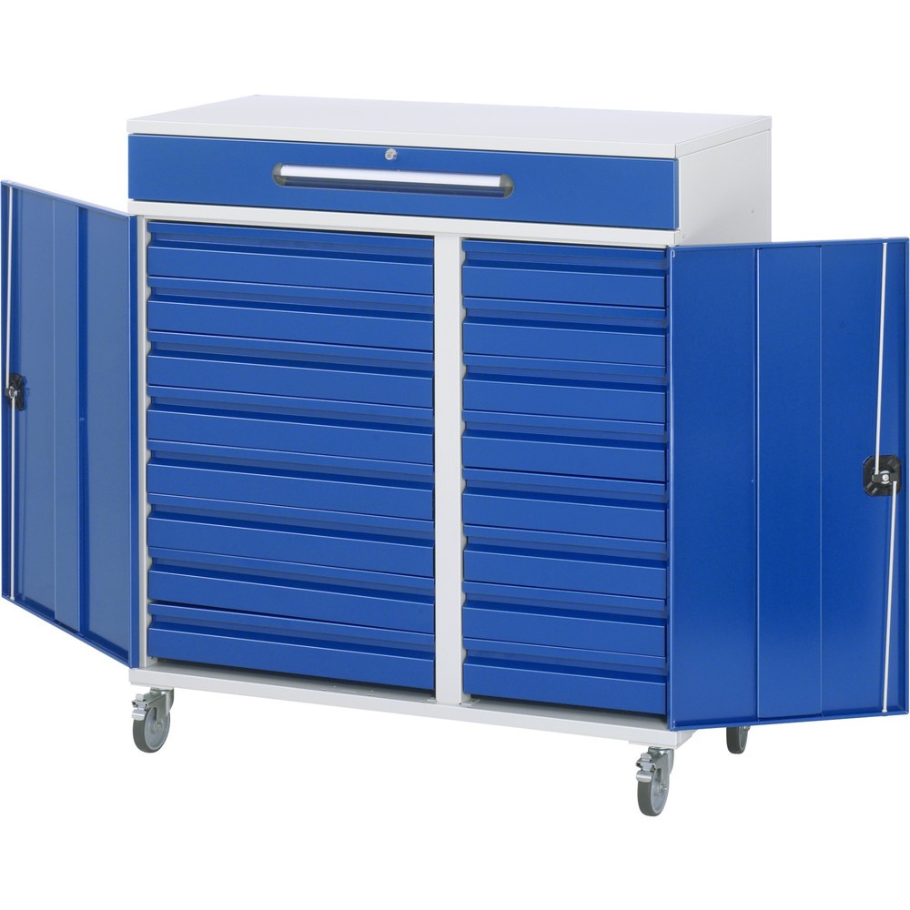 Immagine del prodotto n. 4: Scrittoio mobile RAU, AxLxP 1.185 x 1.100 x 520 mm, cassetti 16 x 80, 1 x 120 mm