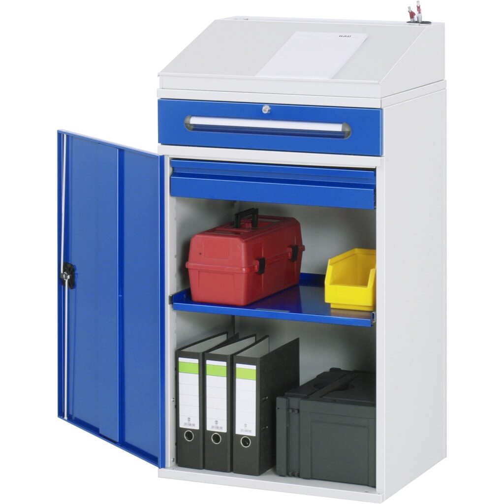 Immagine del prodotto: Armadio scrittoio RAU, HxBxT 1.100-1.220 x 650 x 520 mm, cassetti 1 x 80, 1 x 120 mm