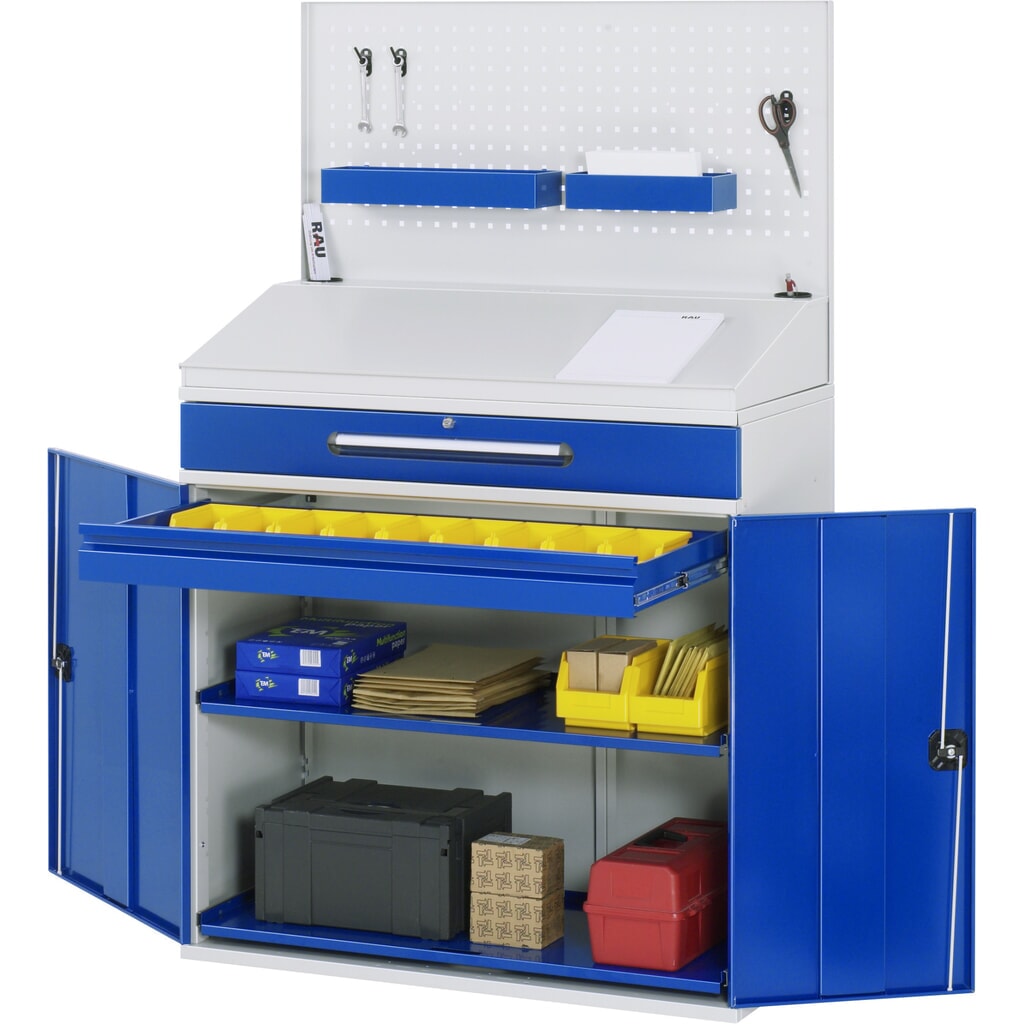 Armadio scrittoio RAU, HxBxT 1.110-1.770 x 1.100 x 520 mm, cassetti 1 x 80, 1 x 120 mm Immagine del prodotto: Armadio scrittoio RAU, HxBxT 1.110-1.770 x 1.100 x 520 mm, cassetti 1 x 80, 1 x 120 mm