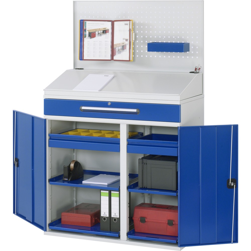 Immagine del prodotto n. 3: Scrittoio RAU, AxLxP 1.110-1.770 x 1.100 x 520 mm, cassetti 2 x 80, 1 x 120 mm