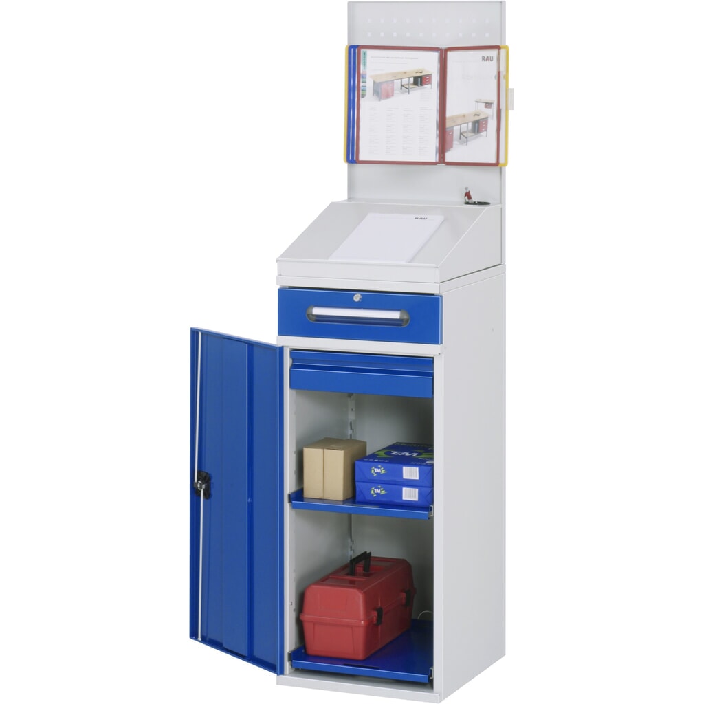 Armadio scrittoio RAU, HxBxT 1.110-1.770 x 450 x 520 mm, cassetti 1 x 80, 1 x 120 mm Immagine del prodotto: Armadio scrittoio RAU, HxBxT 1.110-1.770 x 450 x 520 mm, cassetti 1 x 80, 1 x 120 mm
