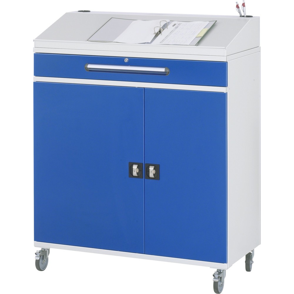 Immagine del prodotto n. 2: Scrittoio mobile RAU, AxLxP 1.235-1.345 x 1.100 x 520 mm, cassetti 2 x 80, 1 x 120 mm