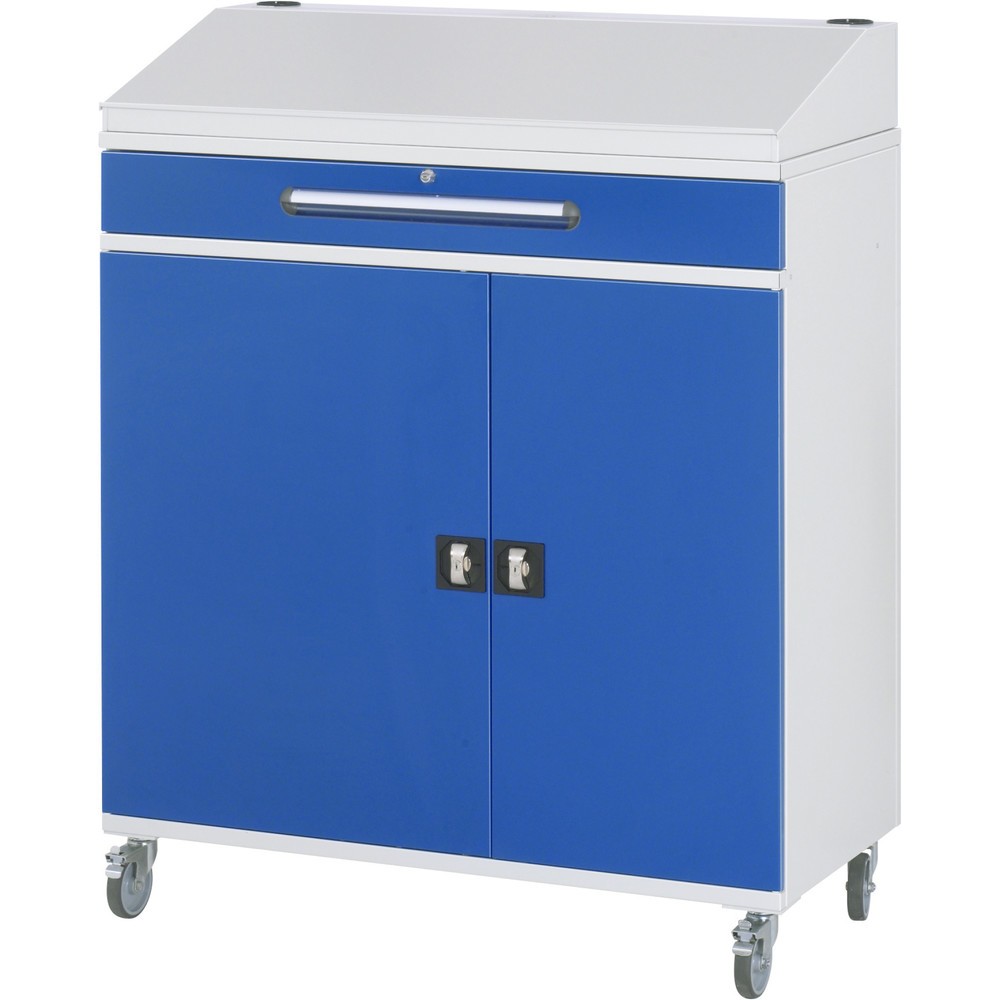 Immagine del prodotto n. 3: Scrittoio mobile RAU, AxLxP 1.235-1.345 x 1.100 x 520 mm, cassetti 2 x 80, 1 x 120 mm