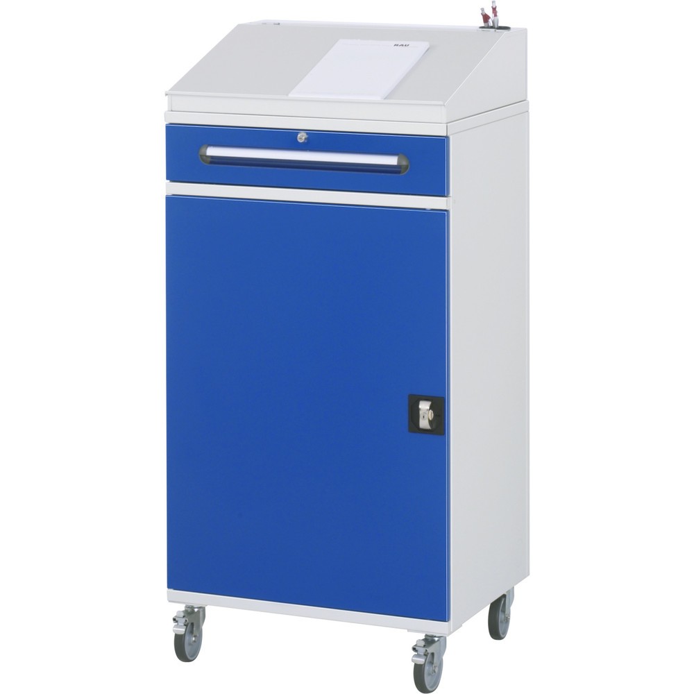 Immagine del prodotto n. 2: Scrittoio mobile RAU, AxLxP 1.235-1.345 x 650 x 520 mm, cassetti 1 x 80, 1 x 120 mm