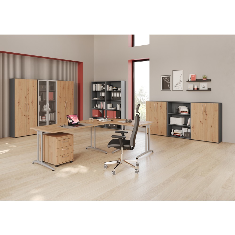 Immagine del prodotto n. 2: Scrivania Akzent, telaio con piedino a C, LxP 1.600 x 800 mm, grigio