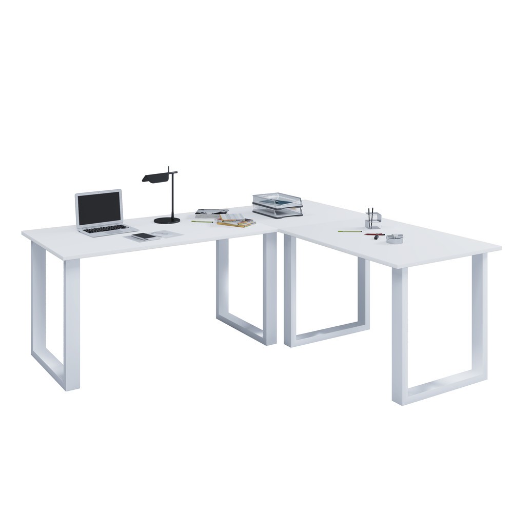Immagine del prodotto n. 1: Scrivania angolare Lona, LaxP 220 x 80 e 190 x 80 cm, piedini a U, bianco