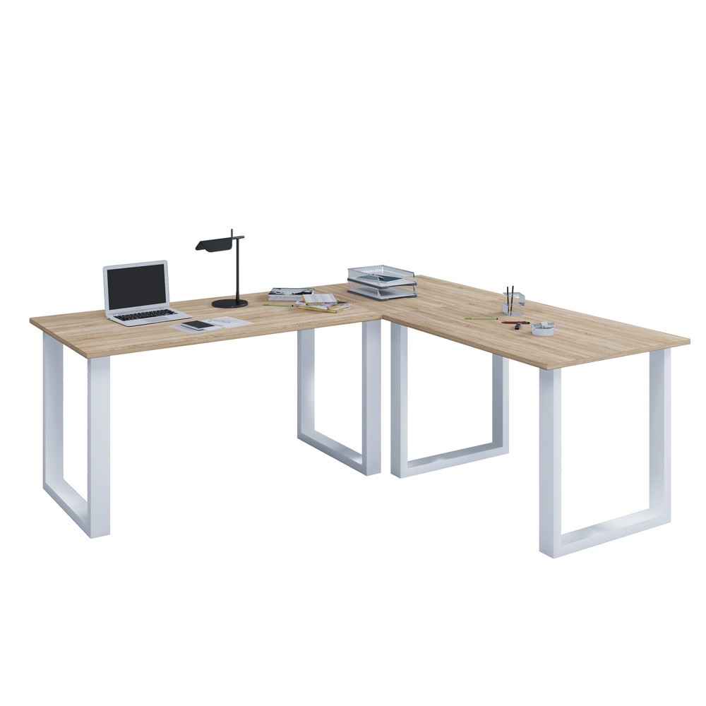 Immagine del prodotto n. 1: Scrivania angolare Lona, LaxP 220 x 80 e 160 x 80 cm, piedini a U, quercia Sonoma