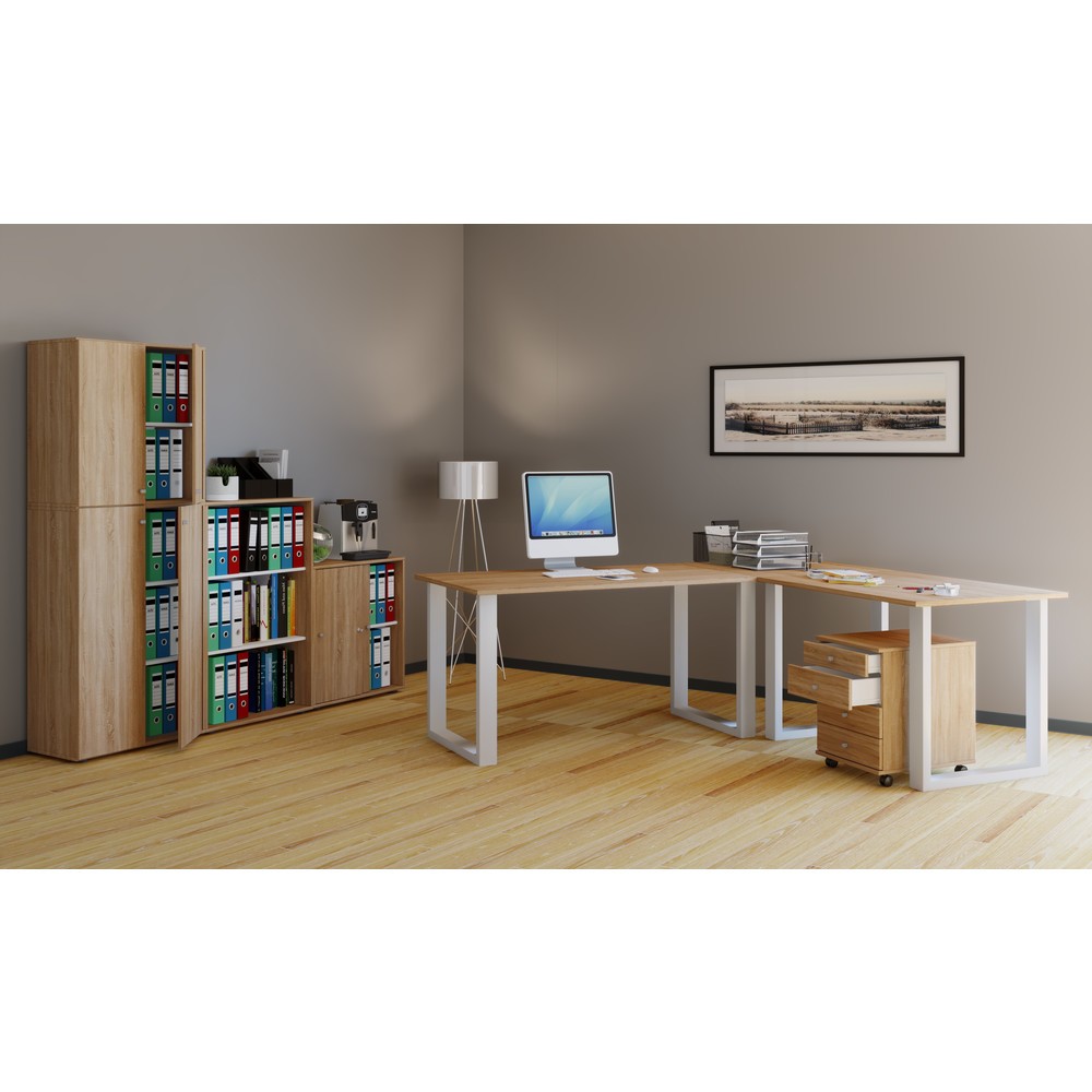 Immagine del prodotto n. 3: Scrivania angolare Lona, LaxP 220 x 80 e 160 x 80 cm, piedini a U, quercia Sonoma