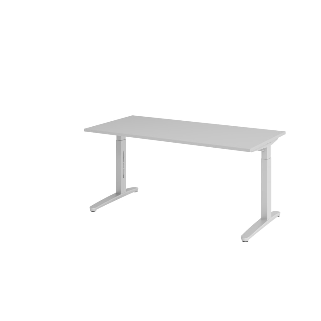 Hammerbacher scrivania regolabile manualmente in altezza, piedino a C, LxP 1.600 x 800 mm, grigio Immagine del prodotto: Hammerbacher scrivania regolabile manualmente in altezza, piedino a C, LxP 1.600 x 800 mm, grigio