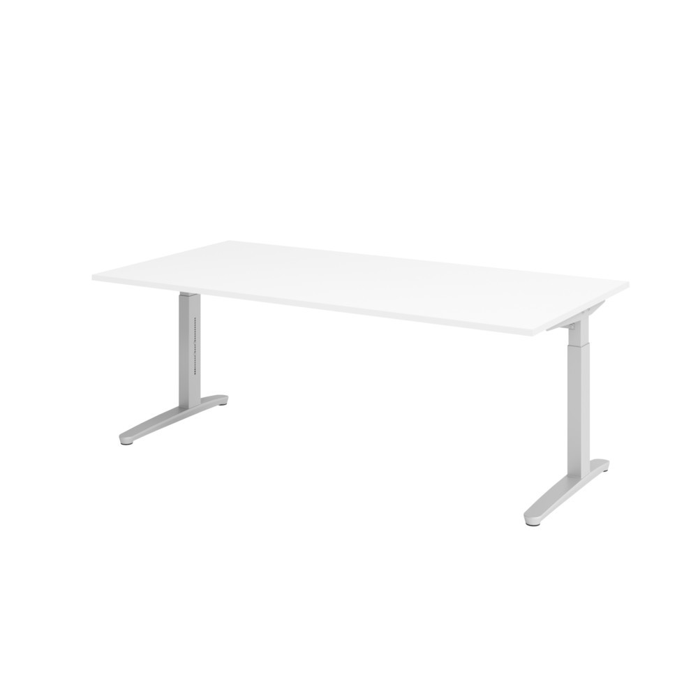 Immagine del prodotto: Scrivania con piedino a C regolabile in altezza, LxP 2.000 x 1.000 mm, bianco