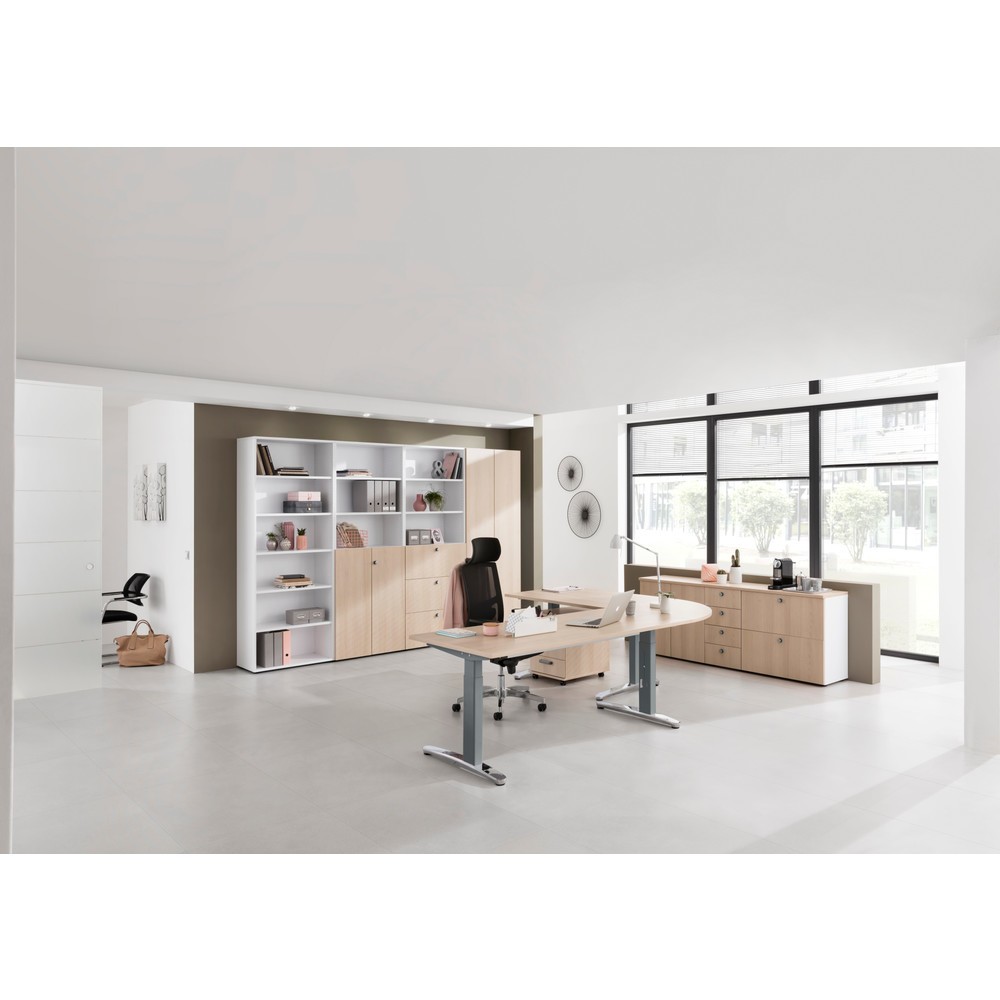 Immagine del prodotto n. 5: Scrivania con piede a C regolabile in altezza, LxP 1.800 x 800 mm, grigio