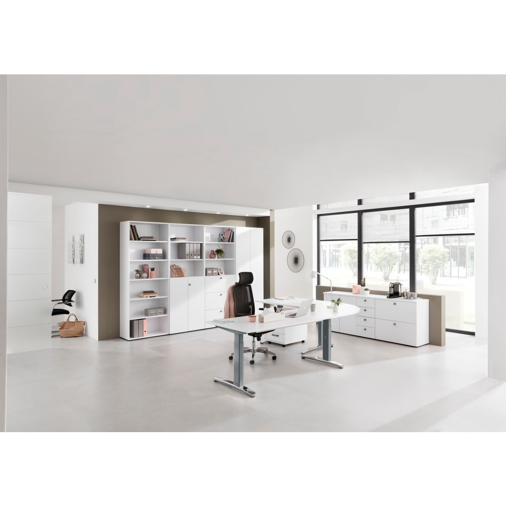 Immagine del prodotto n. 6: Scrivania con piede a C regolabile in altezza, LxP 1.800 x 800 mm, grigio