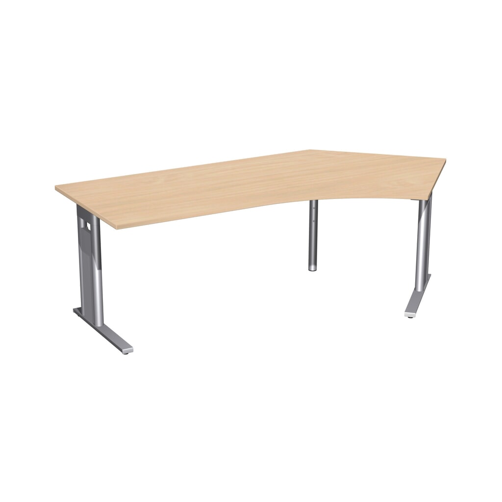 Scrivania da ufficio Geramöbel Profi con piano tavolo sagomato a 135° a destra, telaio con piedino a C, LxP 2.166 x 1.130 mm, faggio. Immagine del prodotto: Scrivania da ufficio Geramöbel Profi con piano tavolo sagomato a 135° a destra, telaio con piedino a C, LxP 2.166 x 1.130 mm, faggio.