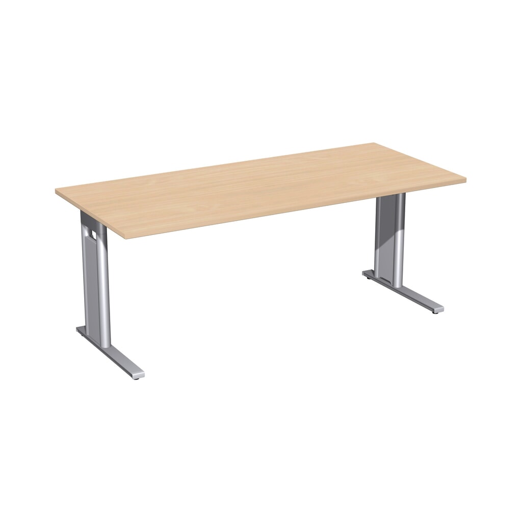 Immagine del prodotto: Scrivania da ufficio Geramöbel Profi, telaio con piedino a C, LxP 1.800 x 800 mm, faggio.