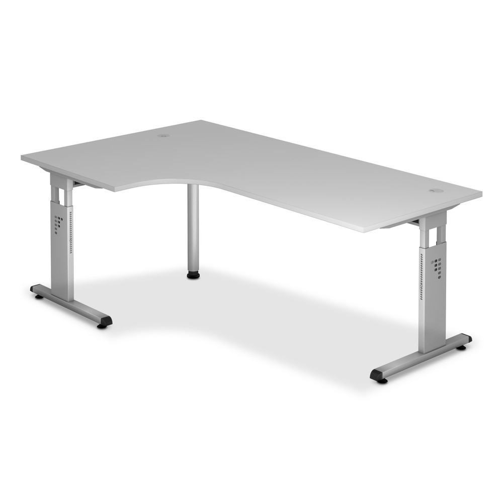 Immagine del prodotto: Scrivania Solid, forma angolare a 90 °, telaio con piede a C, LxP 2.000 x 1.200 mm, grigio