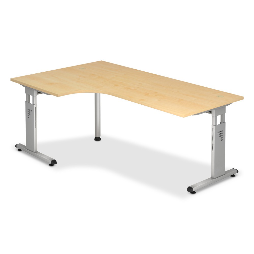 Immagine del prodotto: Scrivania Solid, forma angolare a 90 °, telaio con piede a C, LxP 2.000 x 1.200 mm, acero