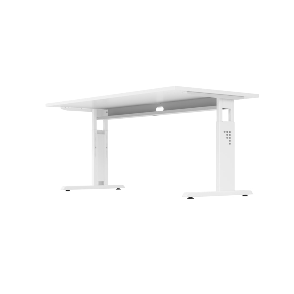 Immagine del prodotto n. 3: Scrivania regolabile manualmente in altezza Hammerbacher Solid, piedino a C, LxP 1.600 x 800 mm, grigio