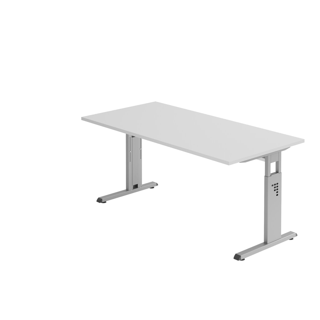 Scrivania regolabile manualmente in altezza Hammerbacher Solid, piedino a C, LxP 1.600 x 800 mm, grigio Immagine del prodotto: Scrivania regolabile manualmente in altezza Hammerbacher Solid, piedino a C, LxP 1.600 x 800 mm, grigio