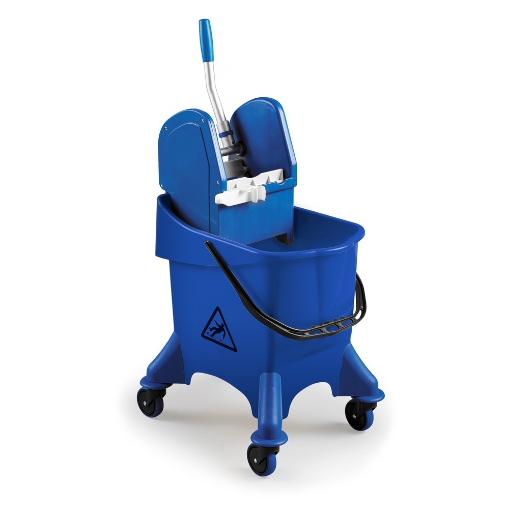 Immagine del prodotto: Secchio con carrello singolo, Poly I, 1x 30 litri, strizzatore scopa lavapavimenti