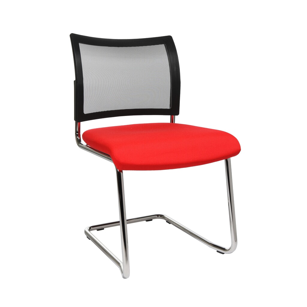 Sedia cantilever Topstar® New Age con schienale imbottito, rosso Immagine del prodotto: Sedia cantilever Topstar® New Age con schienale imbottito, rosso